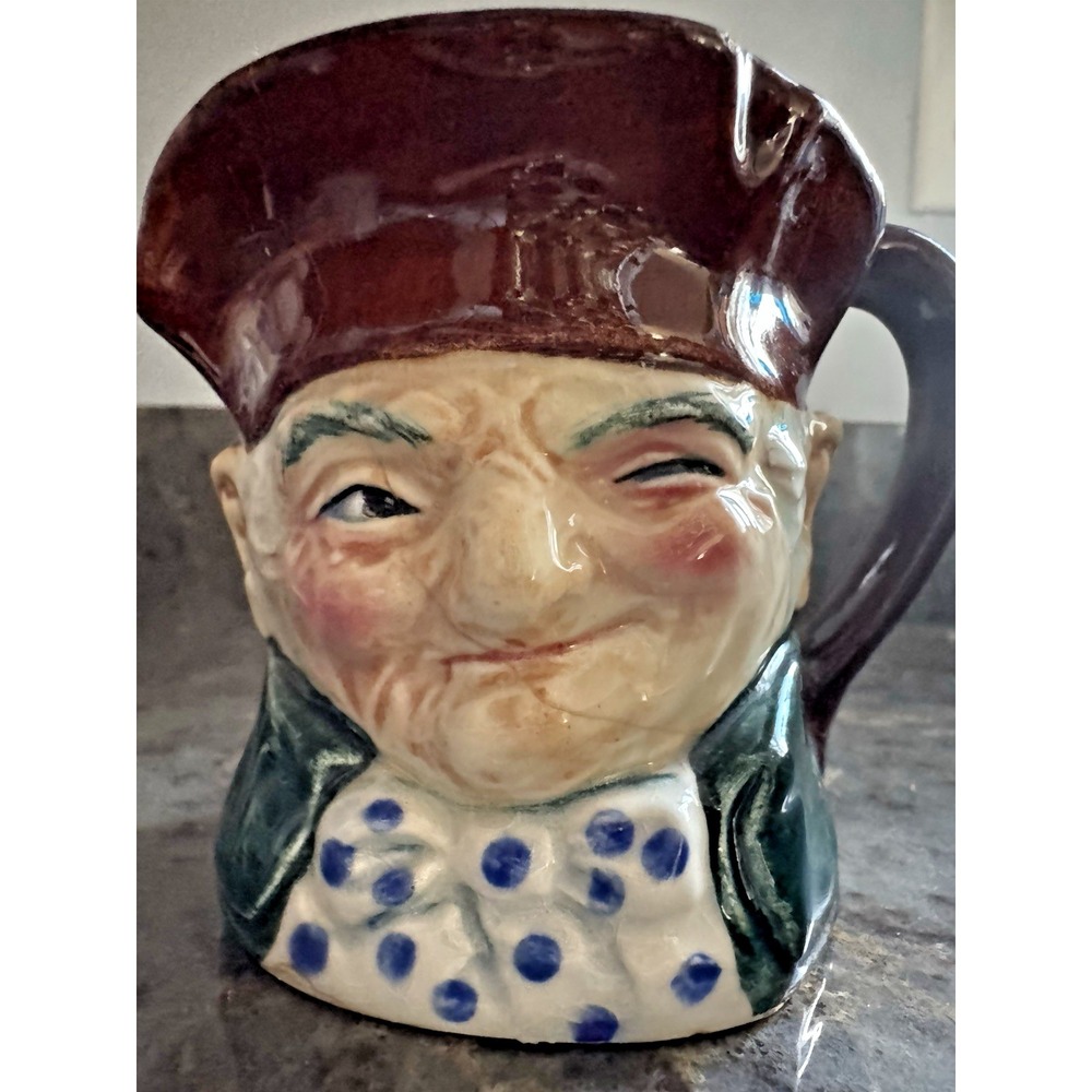 Vintage Toby Jug Mini Character Face Pitcher Winking Man Hand Painted Japan 3 In